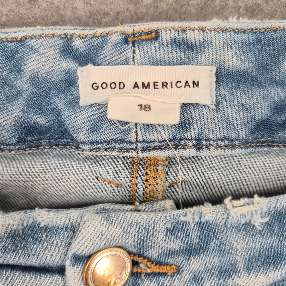 Good‎ American Good Curve Straight Distressed Jeans Size 18 Light Wash GCST960T - Picture 5 of 9